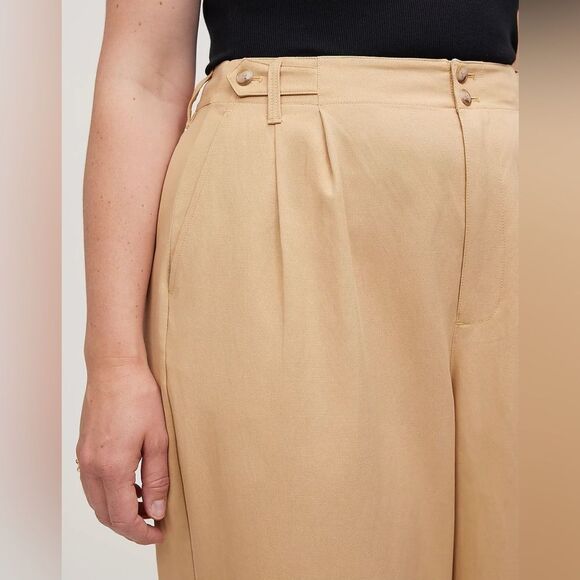 NWT Madewell The Petite Harlow Wide-Leg Linen Blend Pant in Desert Dune - Picture 5 of 10